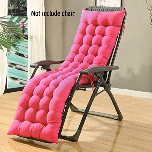 chengyu High Back Chaise Lounge Cushion HL 48 * 160 cm for Garden Sun Lounger Recliner (Rose Red)