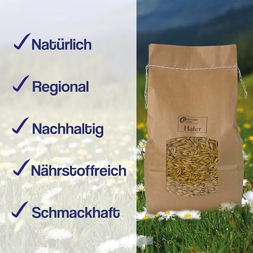 Gebrüder Goller Hafer Ganzes Korn 12,5kg - Futterhafer als Pferdefutter ungeschält für Pferd und Pony/Kraftfutter Pferd für mehr Energie - mehrfach gesiebt & staubarm - direkt vom Hof