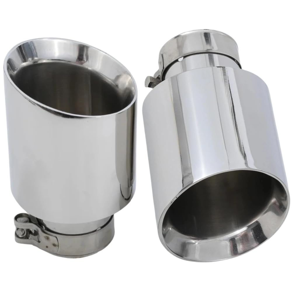 Rura wydechowa samochodu 1 sztuka 304 stal nierdzewna uniwersalny układ wydechowy koniec chromowana rura + końcówka wydechu samochodowego(51MM IN 89MM OUT)