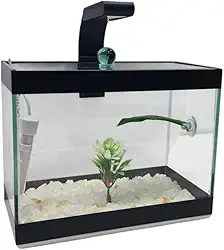 AquáRio Completo Para Peixes Betta Com Luzes, Aquecedores, Pedras E Acabamentos Internos Premium(Branca)