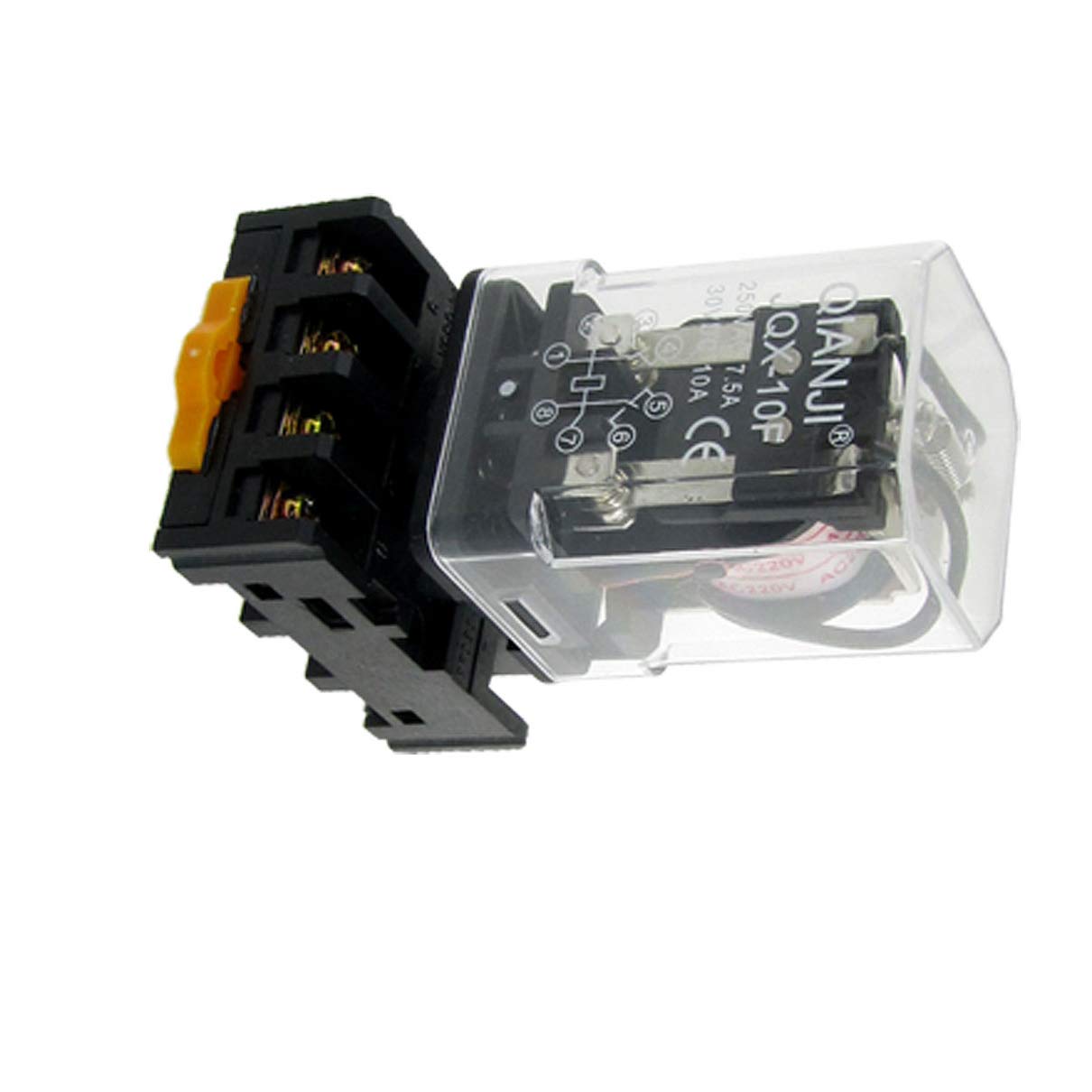 JQX-10F 2Z Relays AC 220V Coil General Purpose Power Relay DPDT 8 Pin w Accessory Power Base Socket