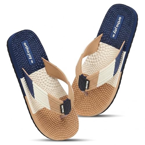 Image of Men's Orthopedic Doctor Slippers with Acupressure Sole | Extra Soft Ortho Chappal for Men | Daily Use Home & Casual Footwear | Soft Cushion Foam Slipper for Man - Lightweight, Anti-Skid Rubber