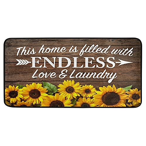 Sunflowers Home Endless Love Waschküchen-Teppich Cover