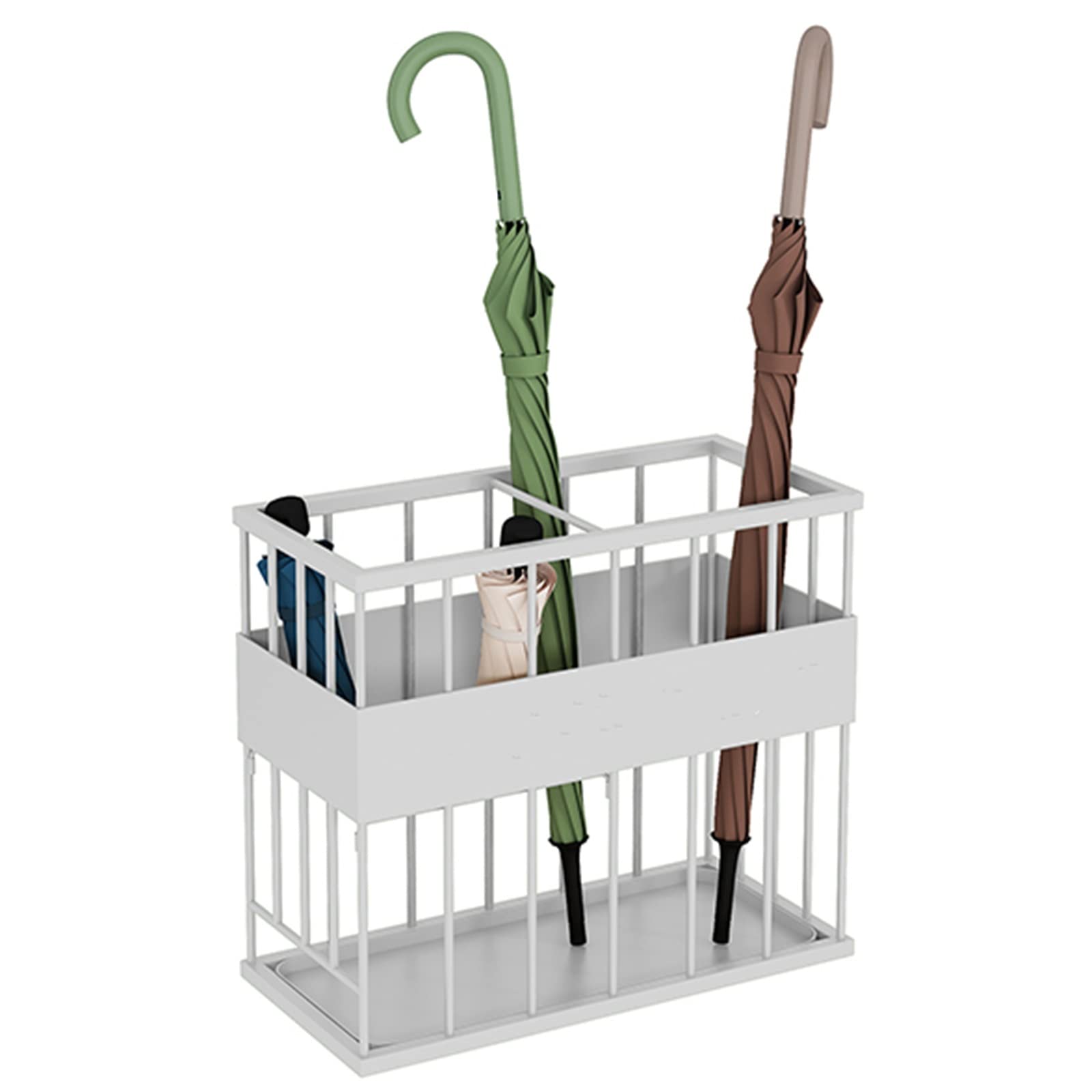 Porte-parapluie moderne à 2 compartiments distincts avec collecteur d'eau intégré