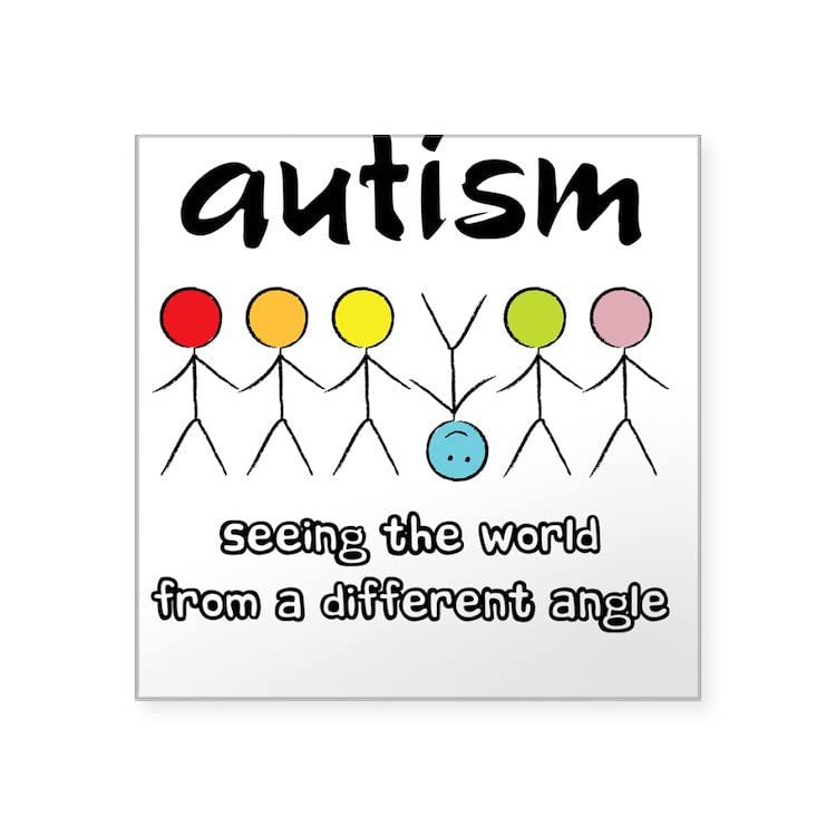 CafePress Autism Angle Square Sticker Square Bumper Sticker Car Decal