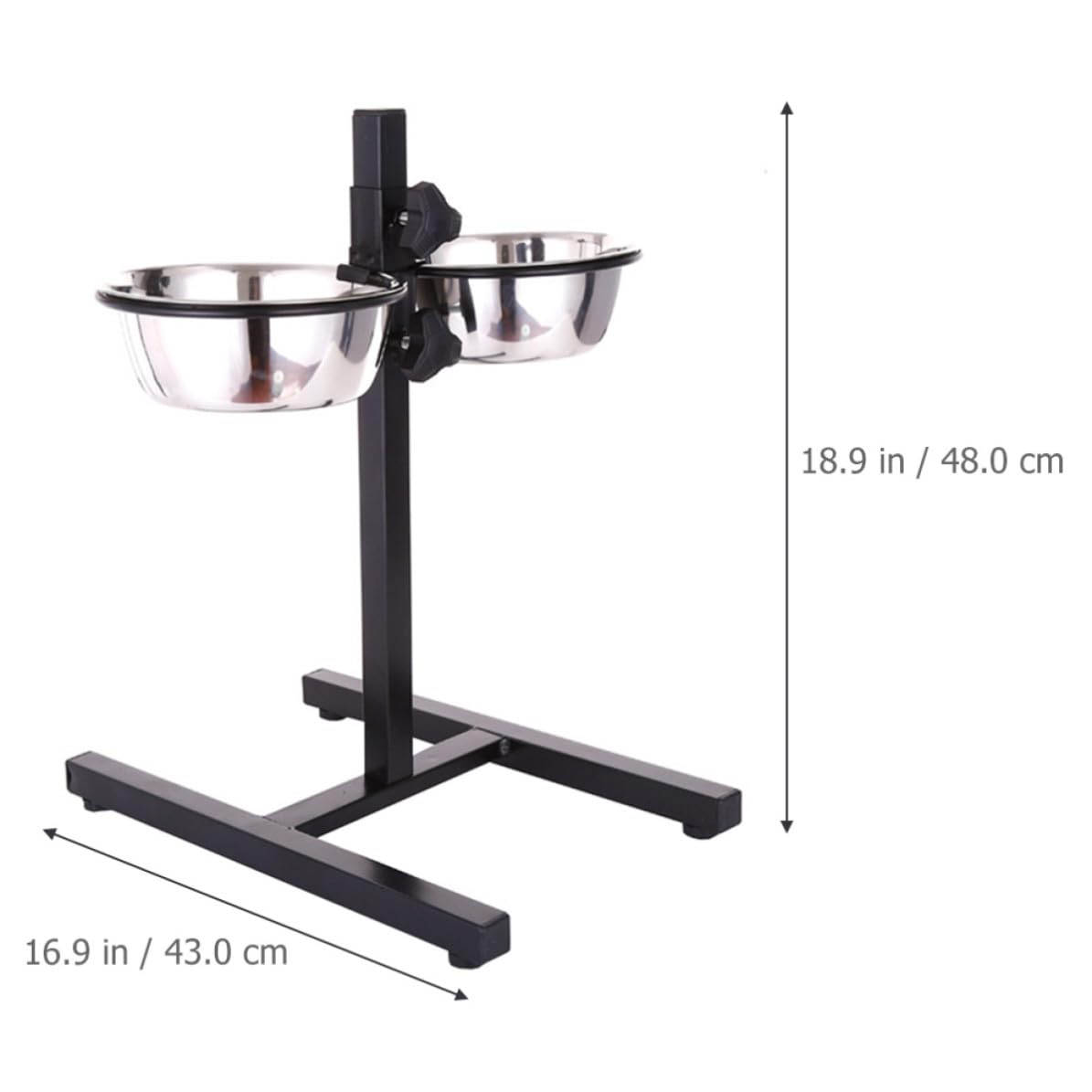Gamelle pour Chien en Acier Inoxydable Pieds Surélevés Réglables, Bol Profond Pliable Accès Confortable, Set de 2 Bols pour Animaux Domestiques