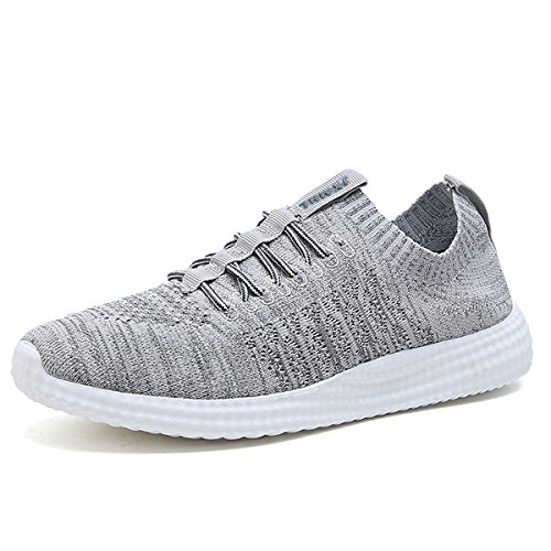 ZanYeing Unisex Turnschuhe/Fitnessschuhe Atmungsaktiv Knit Schnüren, 42EU=Fit Fußlänge 268-273mm=322g - Grau