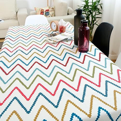 Nappe de table anti tache multicolore vague imperméable