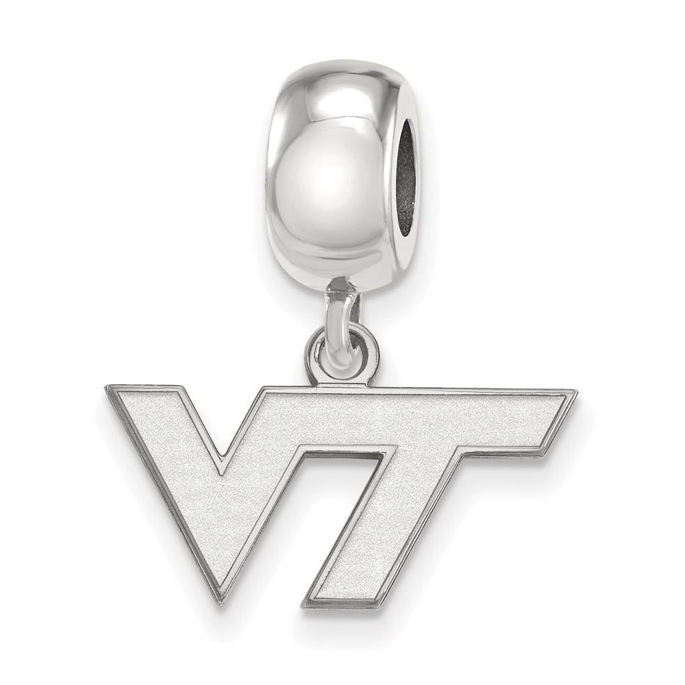 LogoArt Sterling Silver Virginia Tech XS 'VT' Dangle Bead Charm
