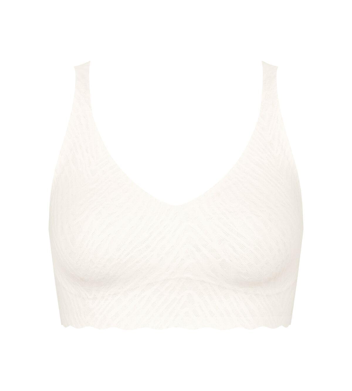 Sloggi Women's Silk White Zero Feel Bliss Bralette Bra, Medium