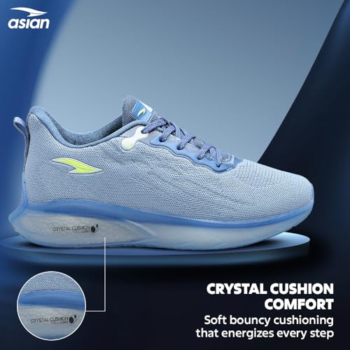 Image of ASIAN Men POWERPLAY-06 Running and Casual wear Running Shoes with Laces, Lightweight and Comfortable Shoes with Upper mesh Fabric and Crystal Cushion Technology for Men & Boys