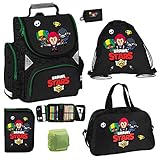 Brawl Stars Schulranzen 6-teiliges Set 1.KLasse mit Federmappe und Sporttasche Star Junge-n