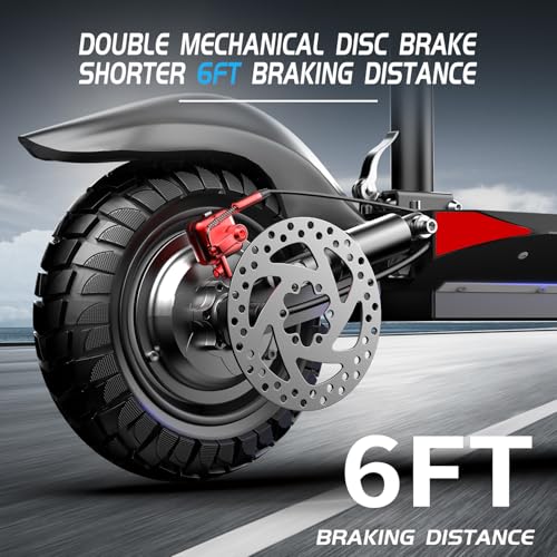 Image of Electric Scooter for Adults with Seat, 1500W Peak Motor, 26Mph 45 Miles Range Foldable Sport Scooter with 48V 13AH Battery, Dual Suspension, 10 inch Heavy Duty 300+ lbs Commuter E Scooter