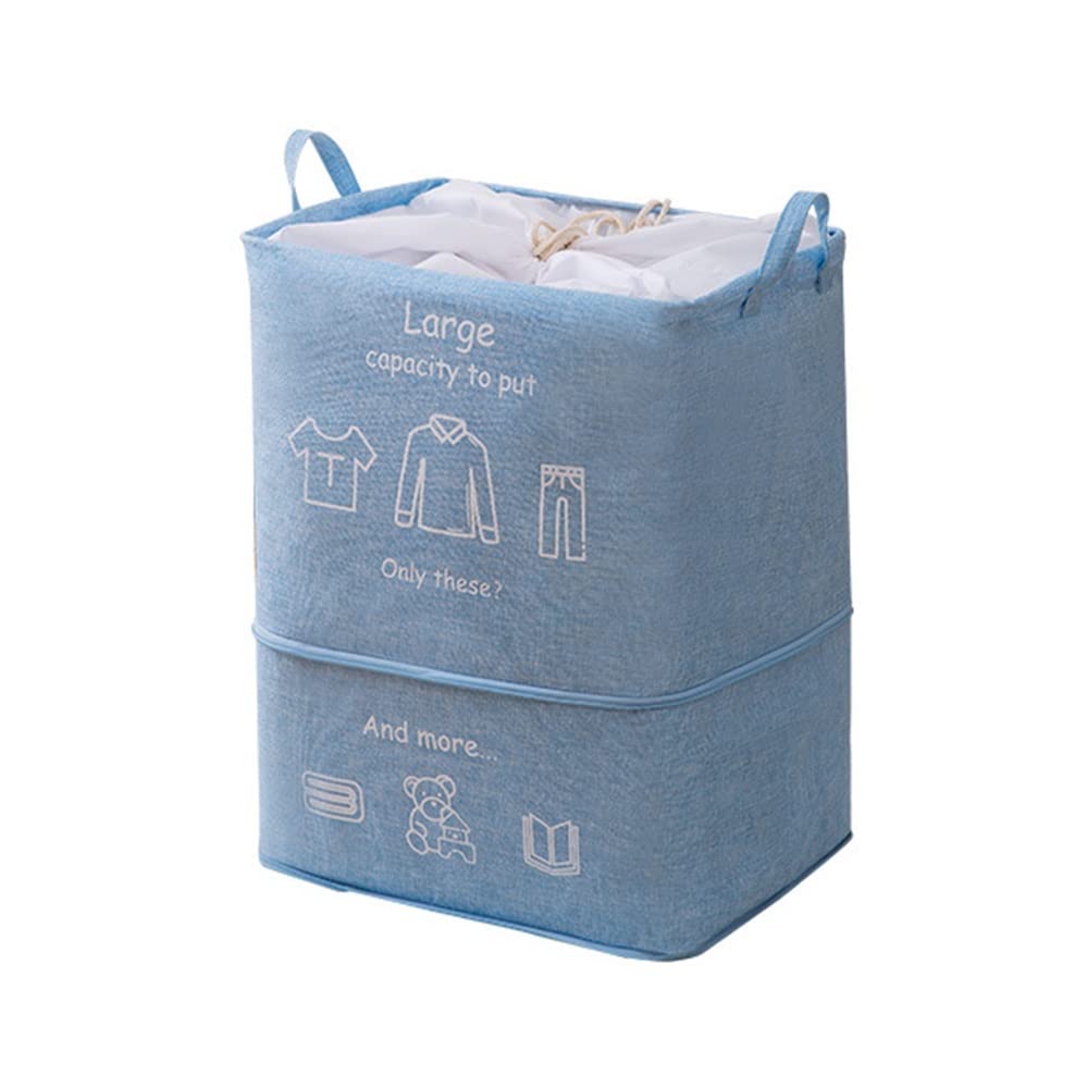 ETRGFTHU Clothing Storage Bag Household Foldable Laundry Basket Large Capacity Design Wardrobe Sundries Organizer Bag Environmentally Friendly and Tasteless(Blue)