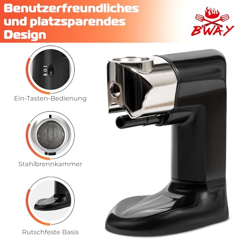 BWAY Professioneller Räucherpistole Set – Mini Smoker für Küche, Fleisch, Käse & Whisky – Elektrische Smoking Gun mit GRATIS eBook mit 20 Rezepten
