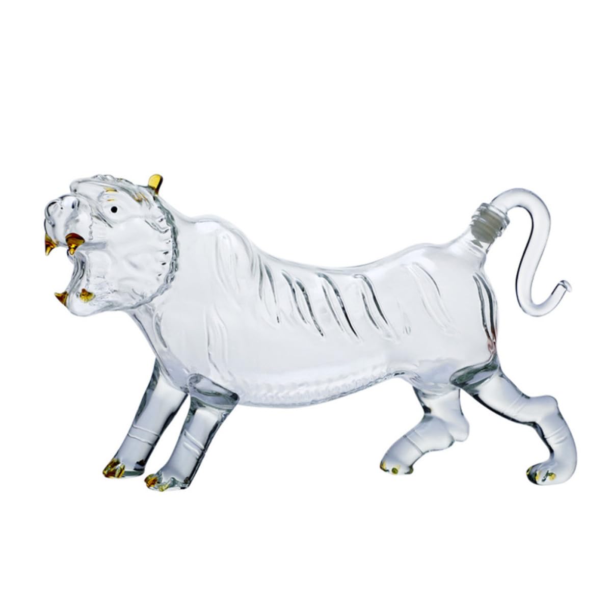 Transparente Glasflasche mit Tigerform 500ml Kreative und Stilvolle Aufbewahrungsflasche für Lebensmittel Einfach zu Tragen für Haushalt und Dekoration