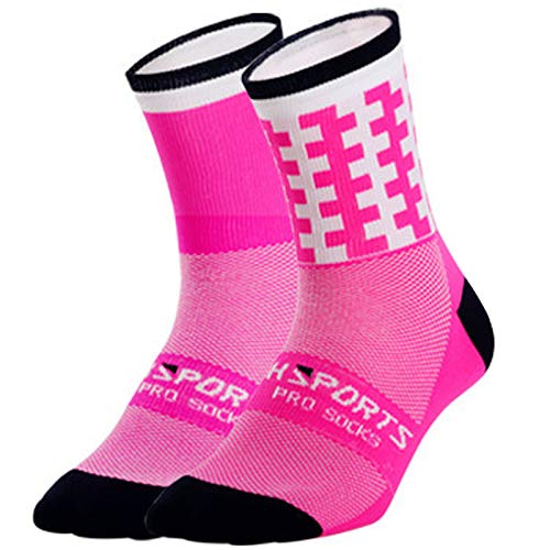 ACHICOO Calcetines deportivos profesionales transpirables para bicicleta de carretera, color rosa, talla única, productos para exteriores