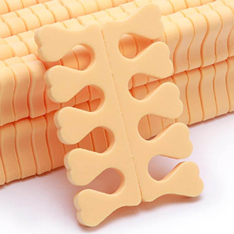 Natudeco 100Pcs Nail Art Sponge Separator Toe Sponge Divider Nail Art Finger Sponges Nail Art Beauty Accessories for Women and Girls (Orange)