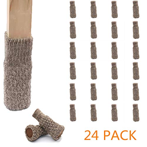 JINTN Lote de 24 Calcetines de Silla de Tejido de Doble Capa, protección para el Suelo y los pies de la Silla, la Pierna, Cojines elásticos Gruesos, Funda de protección Antideslizante para Muebles
