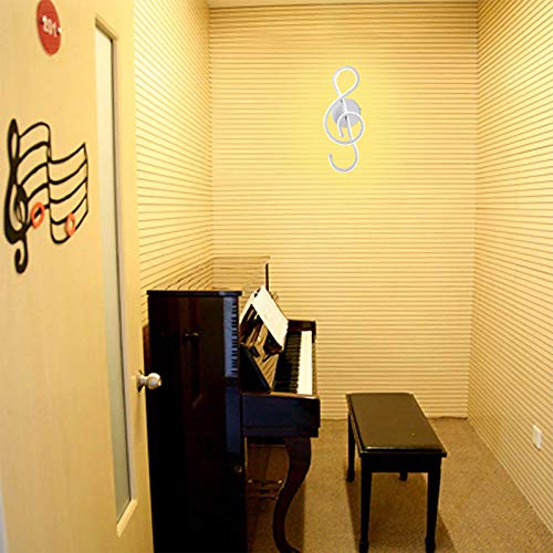 Image of Kawell 22W Indoor LED Wall Light Modern LED Wall Sconce Light Creative Wall Lamp LED Music Symbol Art Decoration for Bedroom Living Room Cafe Lounge Stairs Corridor, White 3000K