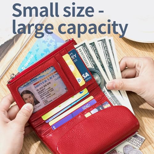 Joyfullygo Wallet, Relevantk Wallet, Unisex Pebble Leather Small Wallets For Women, With Credit Card Holder, Coin Holder & Cash Slots (#T)3