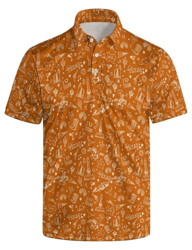 Camisa polo para hombre con patrón divertido, ligera y transpirable, con movilidad y secado rápido miniatura 1