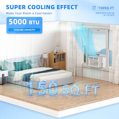 Image of Antarctic Star 5,000 BTU Small Window Air Conditioner Unit Cool Up to 150 Sq.ft, Window AC Unit with Cool and Fan Mode, Quiet Operation, Adjustable Window Fit, Intuitive Mechanical Controls, White