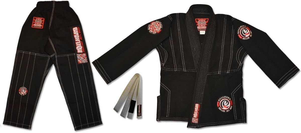 ROLL HARD Kids Brazilian Jiu Jitsu Kimonos Black (M000)