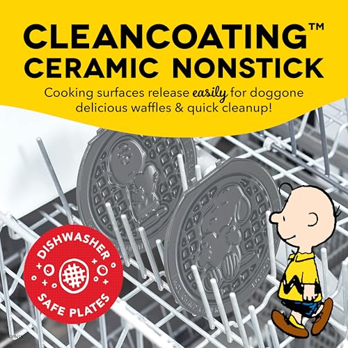 Image of Dash MultiMaker Mini System Removable Plate Set - Ceramic, Nonstick Replacement Plates for Fun-Shaped Waffle Breakfast - Waffle Maker Not Included - 4-Inch - Two-Pack - Peanuts