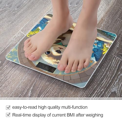 Báscula digital Cute Otter con vidrio templado y pantalla LCD miniatura 5