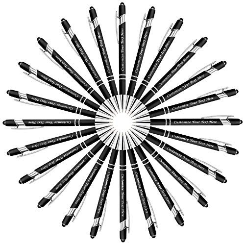240PCS Personalized Pens in Bulk with Stylus Tip, Custom Engraving Pens, Soft Touch Ballpoint Pen, Printed Name - Free Personalization Black Ink- for Christmas, Anniversary, Graduation, Office, Memory