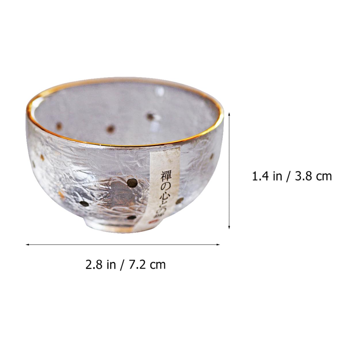 HANABASS Set 4 Bicchieri da tè in Stile Giapponese, Ciotole Resistenti al Calore Bordo Dorato, Tazze per Sakè e Bevande per Occasioni Speciali