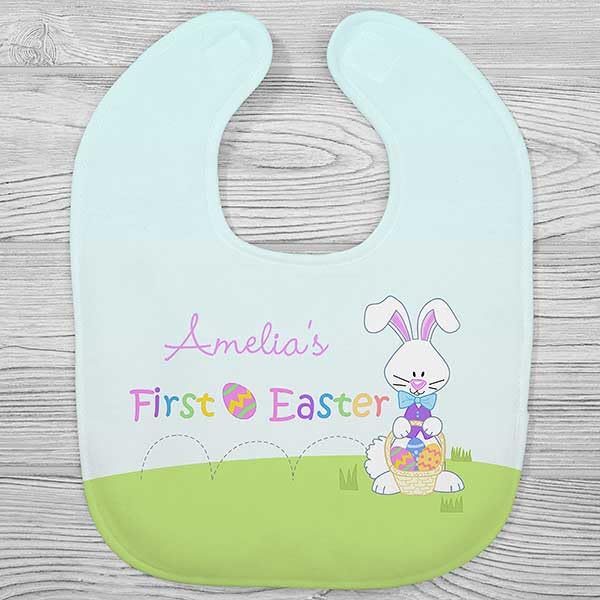 Personalization Universe Baby's First Easter Personalized Baby Bib