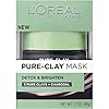 L'Oreal Paris Skincare Pure Clay Face Mask with Charcoal for Dull Skin to Detox & Brighten Skin, Clay Mask, at home face mask, 1.7 oz.