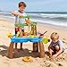 ZACEAC Water Table for Toddlers 3-5 Outdoor Toys for Kids Ages 4-8 3-Tier Kids Sand Water Tables with Fishing Game Set Activity Sensory Table Summer Gift Beach Outside Toys for Toddler Boys
