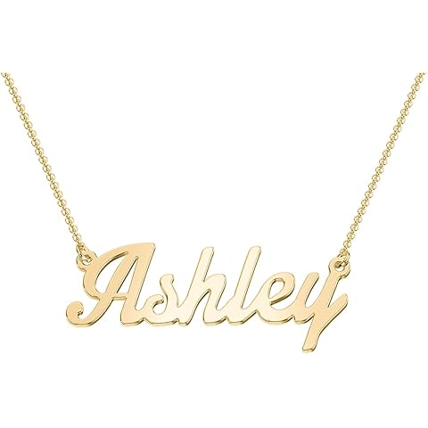 TSD Custom Dainty Name Necklace Personalized in Solid or Gold Plated or Sterling Silver by Jewlr, Customized Jewelry Necklace Gift for Women, Personalized with any Name or Word