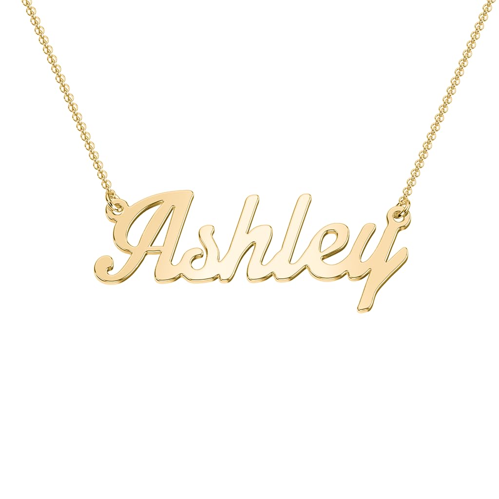 Custom Dainty Name Necklace Personalized in Solid or Gold Plated or Sterling Silver by Jewlr, Customized Jewelry Necklace Gift for Women, Personalized with any Name or Word