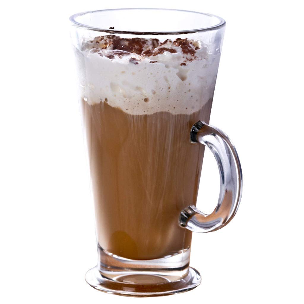 Vasos de cristal con asa de 2 piezas para café capuchino y latte