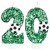 Soccer Candle 20,20 Candle for Birthday Cake Boy,Number 20 Birthday Candle Soccer Decorations for Party Supplies