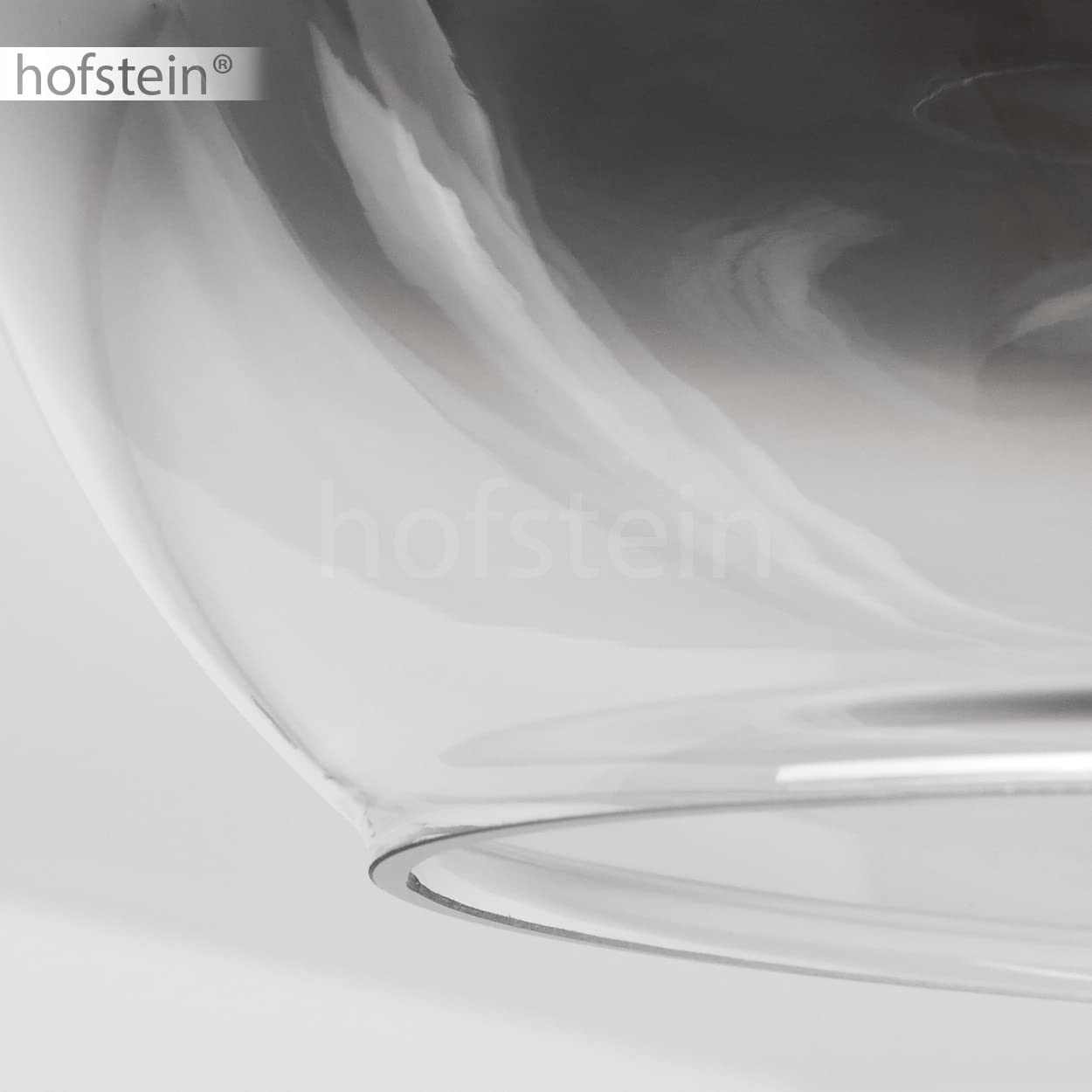 HOFSTEIN Deckenleuchte Molloy, Deckenlampe aus Metall/Glas in Schwarz/Rauchfarben/Klar, moderne Leuchte im Retro/Vintage-Design, Ø 31 cm, E27, Schlafzimmer, Wohnzimmer, Küche, Esszimmer