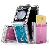 VVUPIC Galaxy Z Flip 5 Case - 2-Card Slot, Slim, Hard, Rugged, Hinge Covered, Full Coverage, Clear