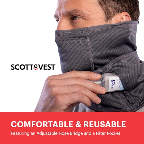 SCOTTeMASK Neck Gaiter Face Mask - 3 Hidden Pockets - Lightweight Bandana - Travel Essentials for Skiing & More4