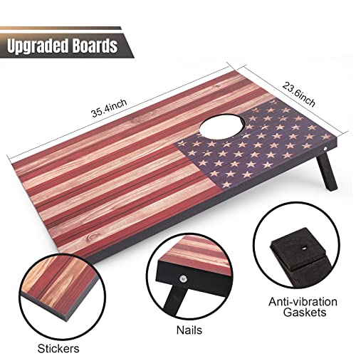 Image of Cornhole Set 4x2 and 3X2 Regulation Size Corn Holes Sets with Carrying Bags & 8 Bean Bags Cornhole Boards Bean Toss Games for Adults Family Outdoor Beach Lawn Outside Backyard Games