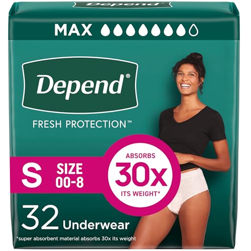 Image of Depend Fresh Protection Adult Diapers, Incontinence & Postpartum Bladder Leak Underwear for Women, Disposable, Maximum, Small, Blush, 32 Count, Packaging May Vary