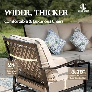 Herashouse6piecepatiofurnitureset2xswivelchair2xfixedchair1x3seatsofawithmarblingcoffeetableallcushionedoutdoorconversationsetforlawngardenbackyard Urban Country Home Decor Heras house 6 piece patio furniture set 2 x swivel chair 2 x fixed chair 1 x 3 seat sofa with marbling coffee table all cushioned outdoor conversation set for lawn garden backyard urban country home decor