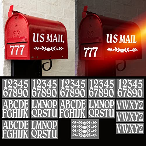 132 Pcs 2" Reflective Mailbox Numbers Letters Stickers for Outside,Self