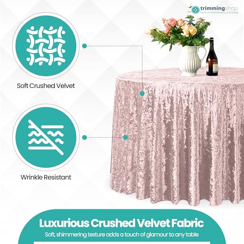 Nappe en velours lavable polyester rose pour table buffet - 5