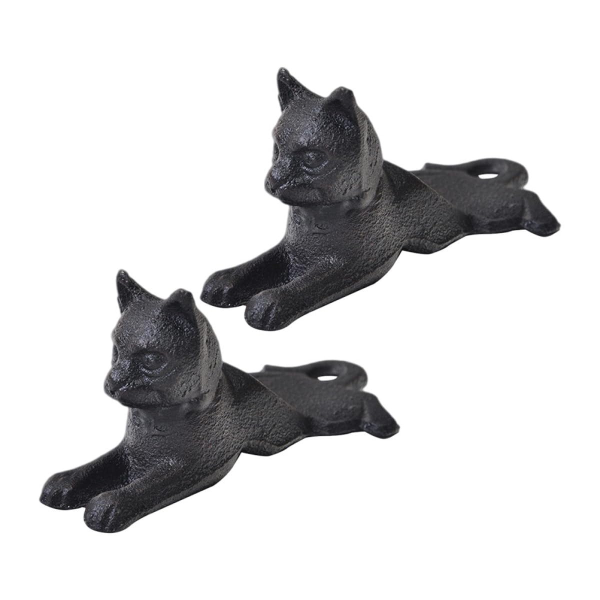 Butée de porte en fonte élégante et robuste style fer forgé noir