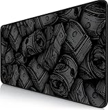 Gaming Mauspad XXL Großes Mousepad mit vernähten Kanten - Wasserdicht und rutschfest - Verbessert Präzision und Geschwindigkeit - Für PC, MacBook (Banknoten, 900x400mm)