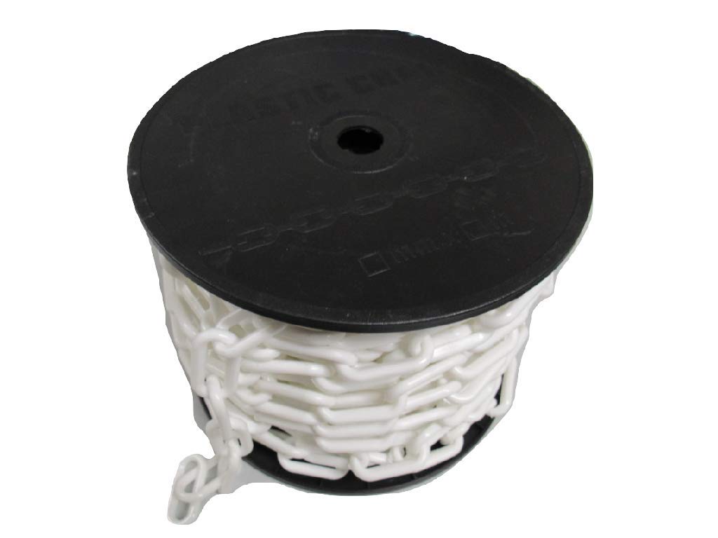 White Plastic Chain Links 10Mm X 20M (Decorative Safety Barrier) 707152581028